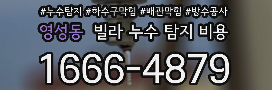 영성동 빌라 누수 탐지 비용