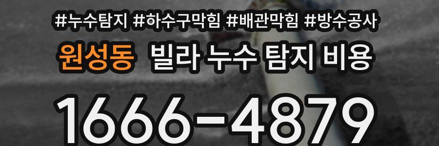 원성동 빌라 누수 탐지 비용