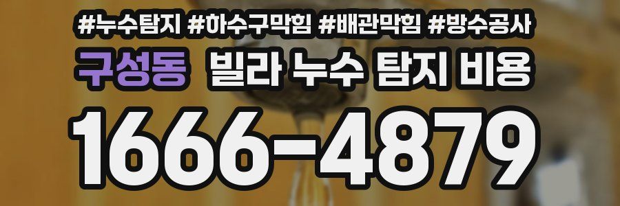 구성동 빌라 누수 탐지 비용