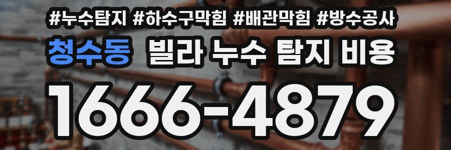청수동 빌라 누수 탐지 비용