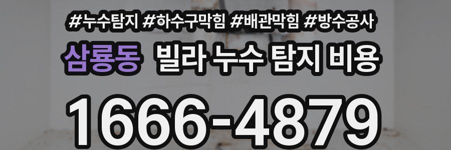 삼룡동 빌라 누수 탐지 비용
