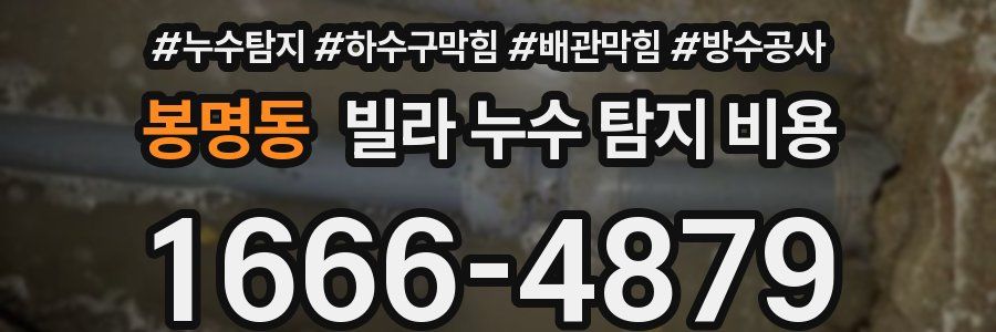 봉명동 빌라 누수 탐지 비용