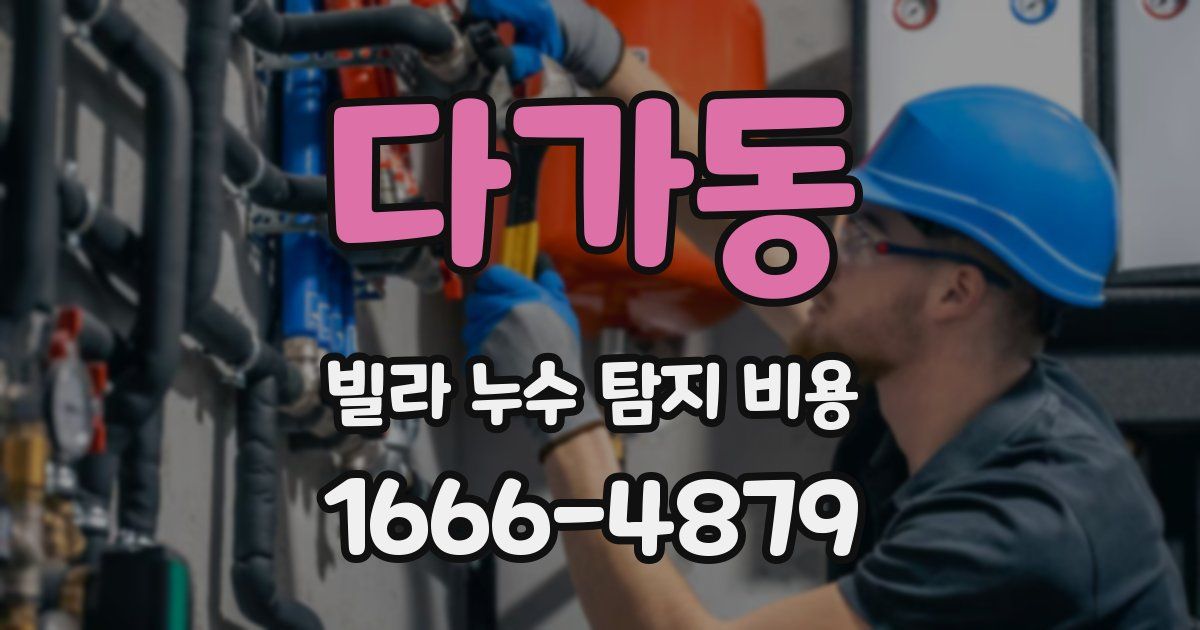 다가동 빌라 누수 탐지 비용