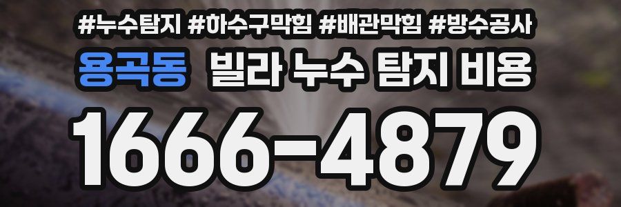 용곡동 빌라 누수 탐지 비용