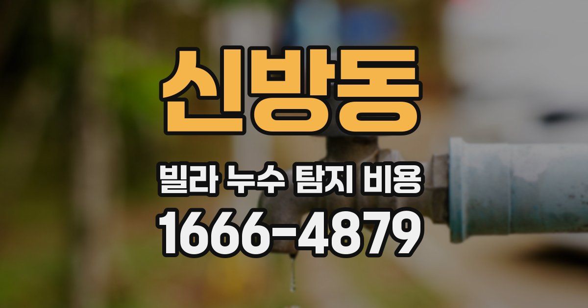 신방동 빌라 누수 탐지 비용