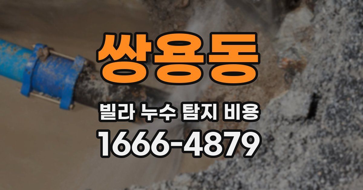 쌍용동 빌라 누수 탐지 비용
