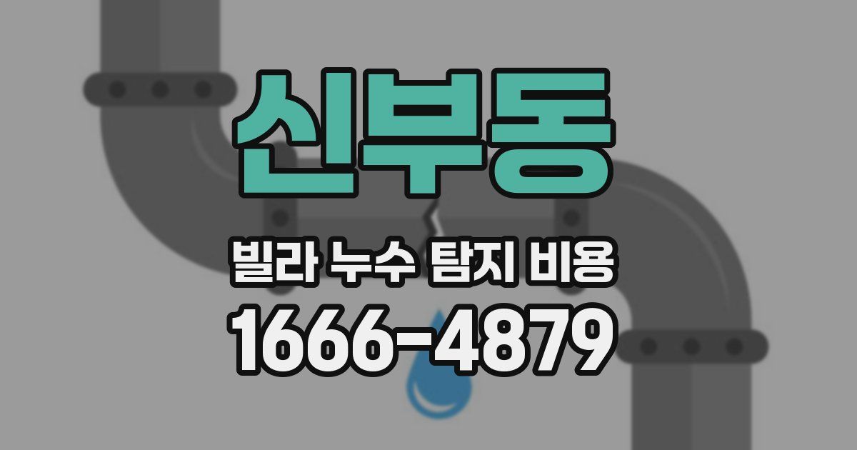 신부동 빌라 누수 탐지 비용