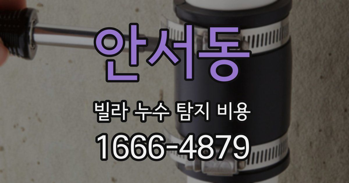 안서동 빌라 누수 탐지 비용