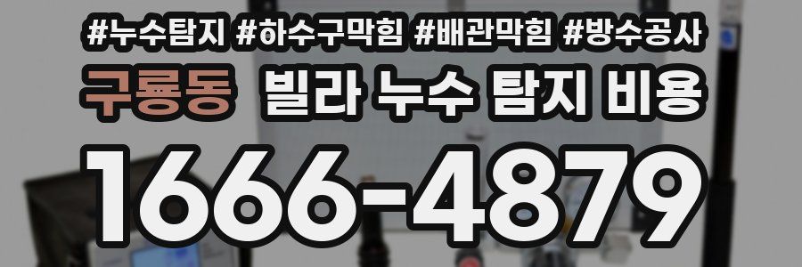 구룡동 빌라 누수 탐지 비용