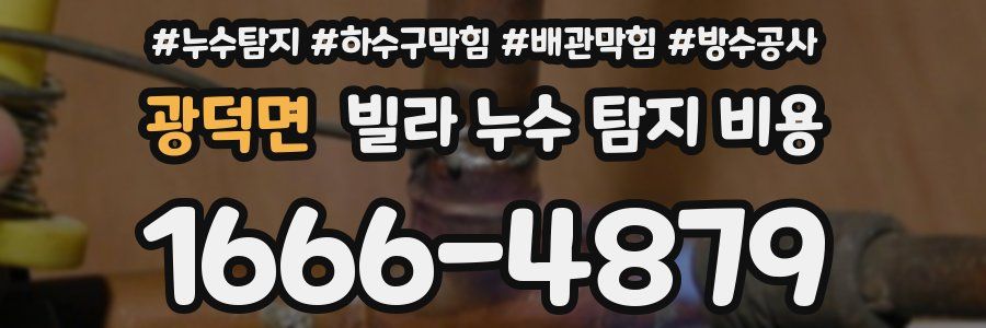 광덕면 빌라 누수 탐지 비용