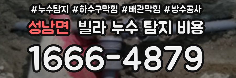 성남면 빌라 누수 탐지 비용