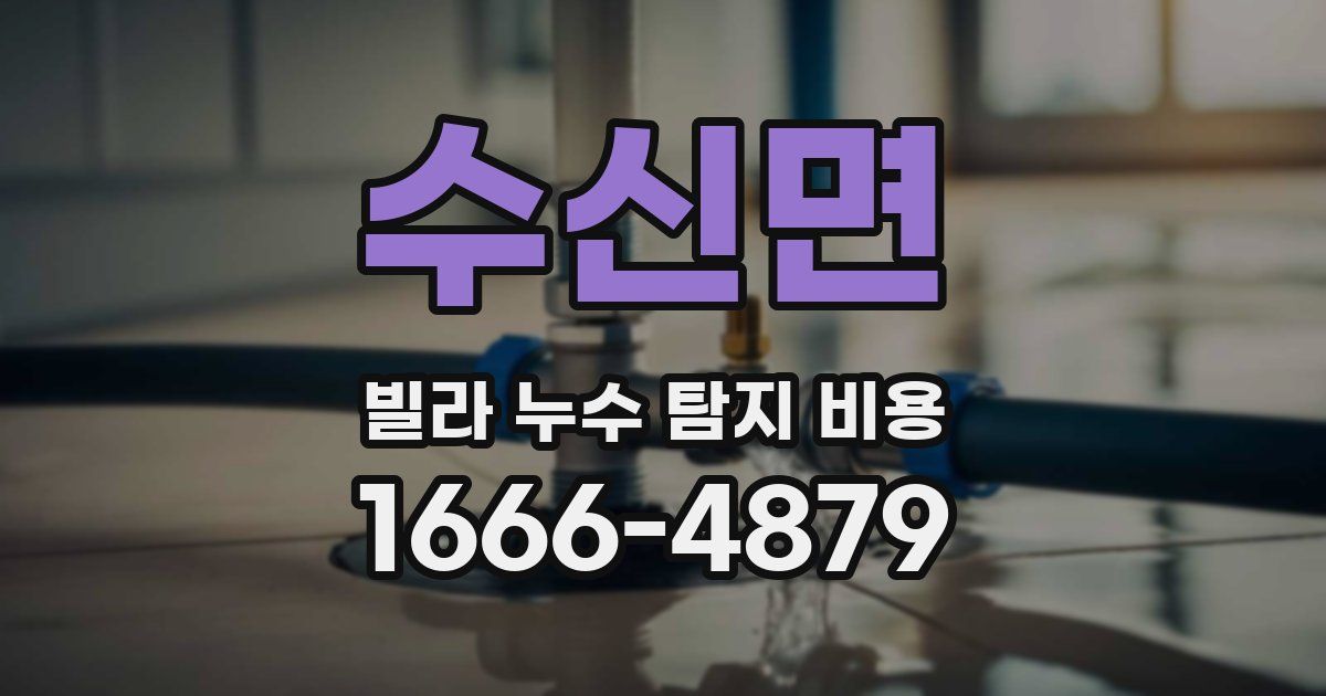 수신면 빌라 누수 탐지 비용