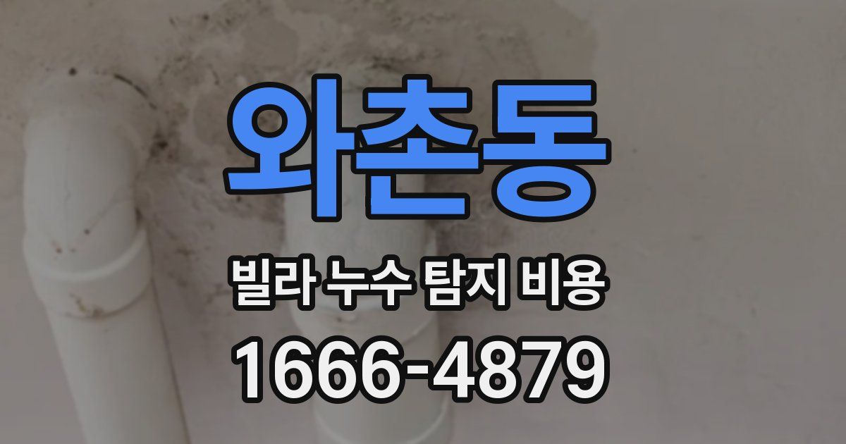 와촌동 빌라 누수 탐지 비용