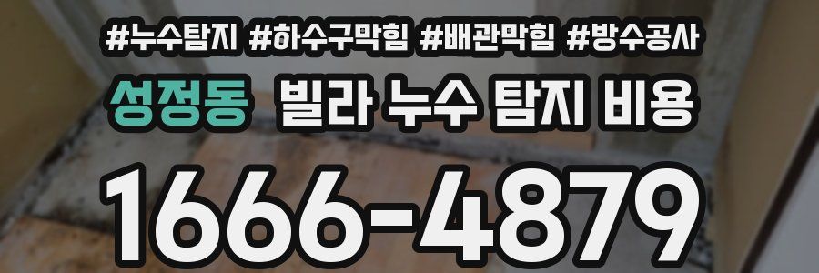 성정동 빌라 누수 탐지 비용