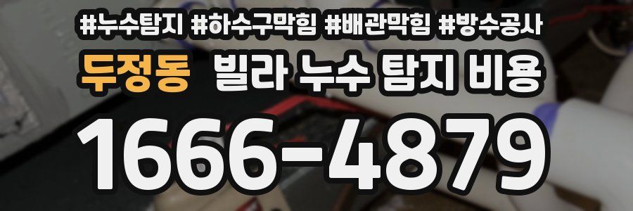 두정동 빌라 누수 탐지 비용