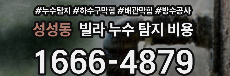성성동 빌라 누수 탐지 비용