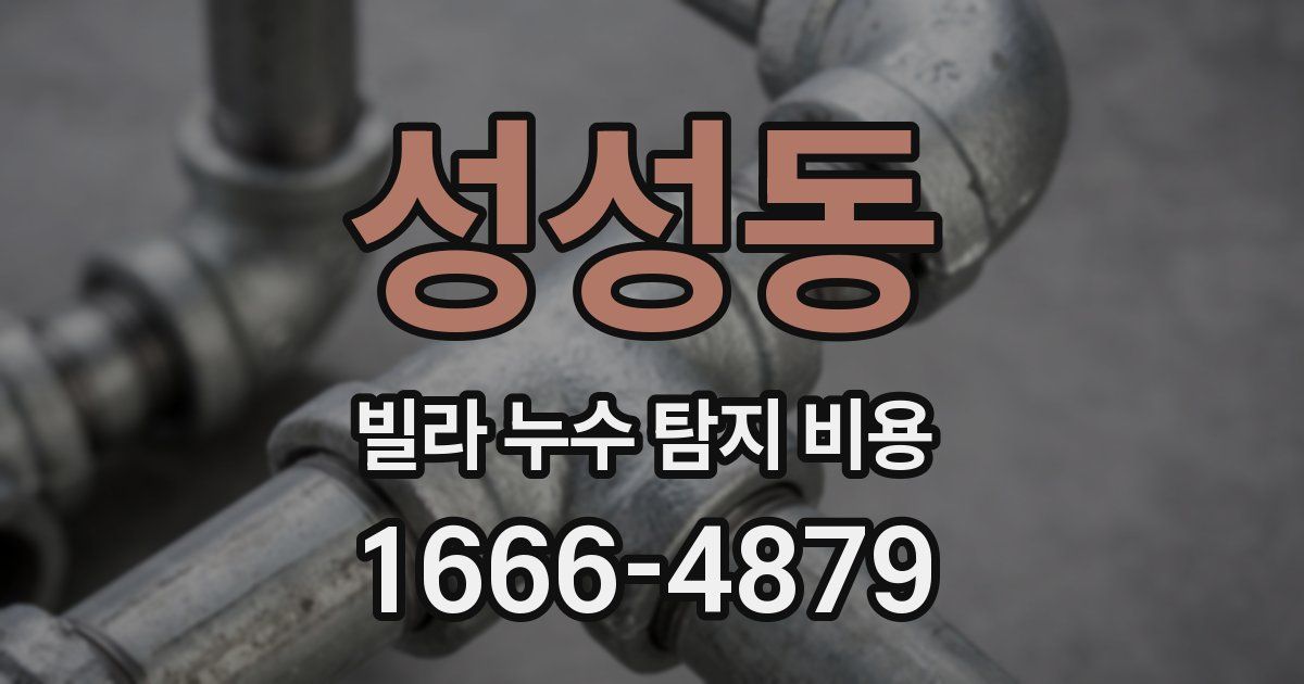 성성동 빌라 누수 탐지 비용