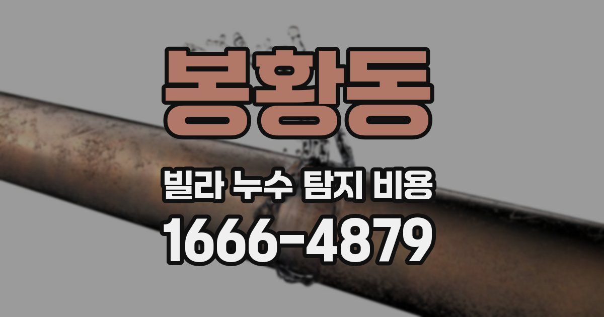 봉황동 빌라 누수 탐지 비용