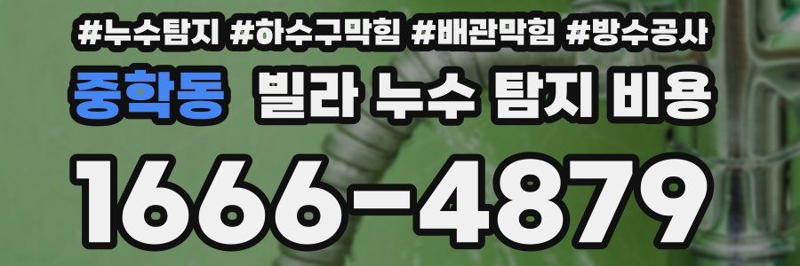 중학동 빌라 누수 탐지 비용