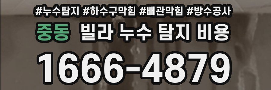 중동 빌라 누수 탐지 비용
