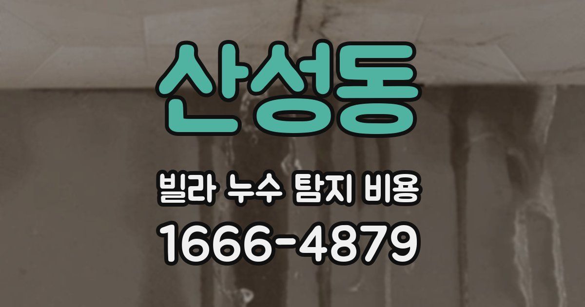 산성동 빌라 누수 탐지 비용
