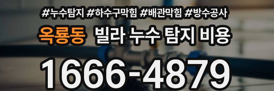 옥룡동 빌라 누수 탐지 비용