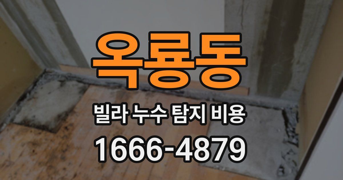 옥룡동 빌라 누수 탐지 비용