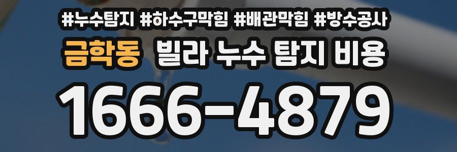 금학동 빌라 누수 탐지 비용