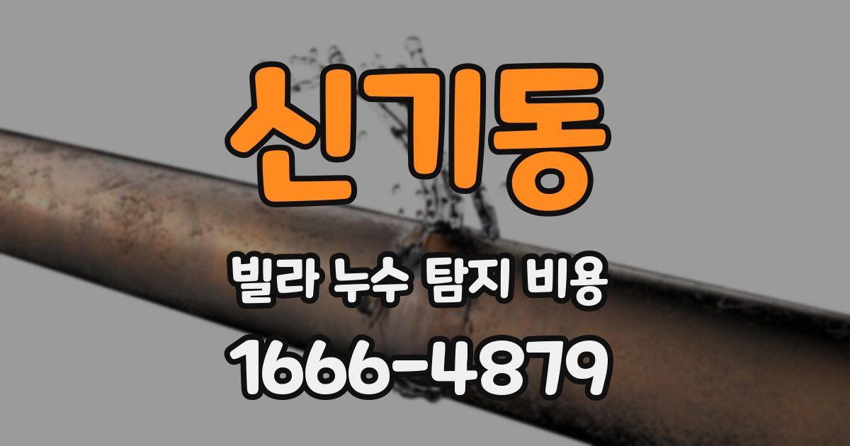 신기동 빌라 누수 탐지 비용