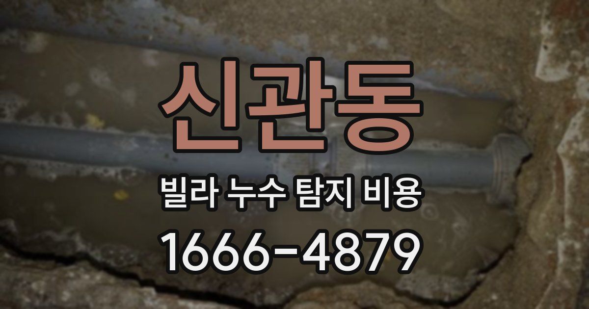신관동 빌라 누수 탐지 비용