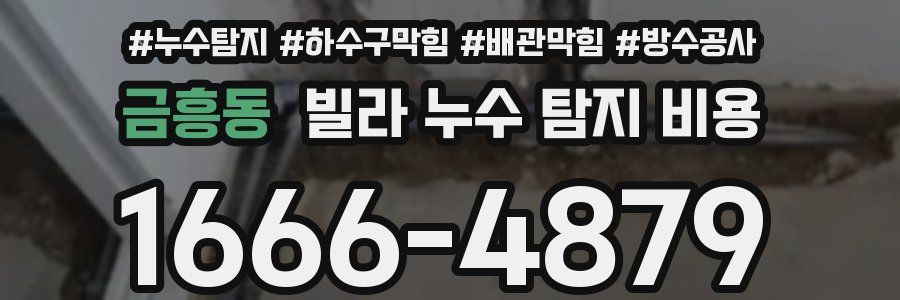 금흥동 빌라 누수 탐지 비용