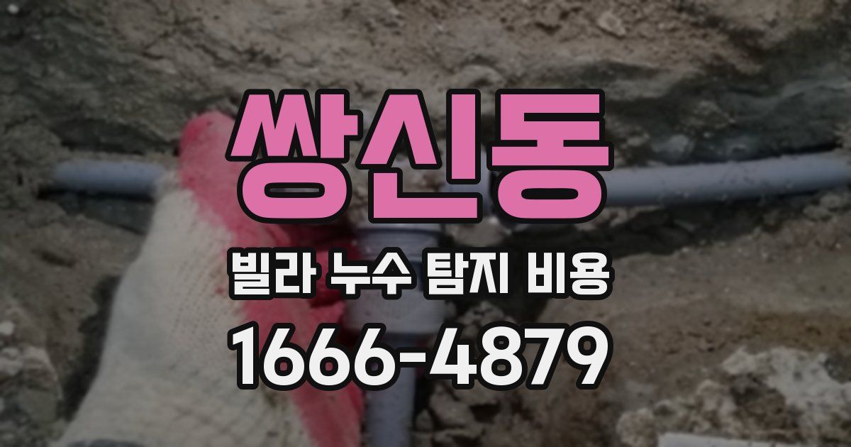 쌍신동 빌라 누수 탐지 비용