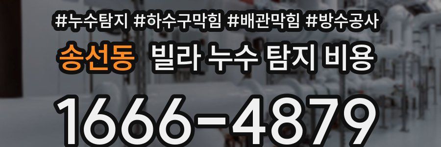 송선동 빌라 누수 탐지 비용