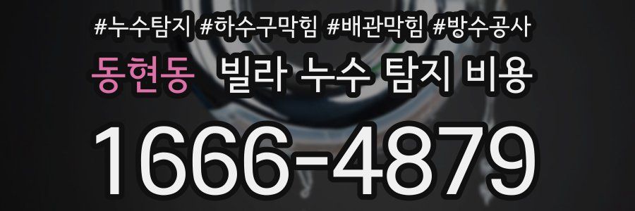 동현동 빌라 누수 탐지 비용