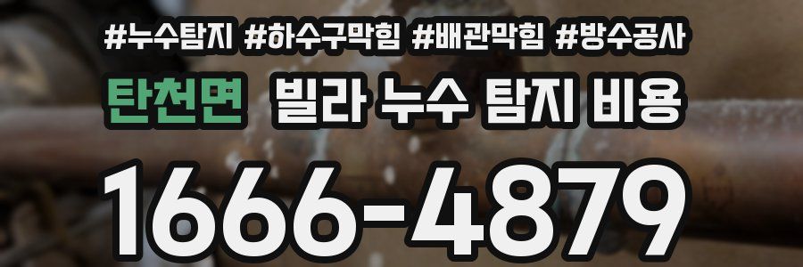 탄천면 빌라 누수 탐지 비용