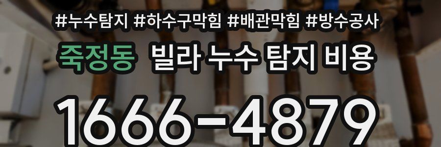 죽정동 빌라 누수 탐지 비용