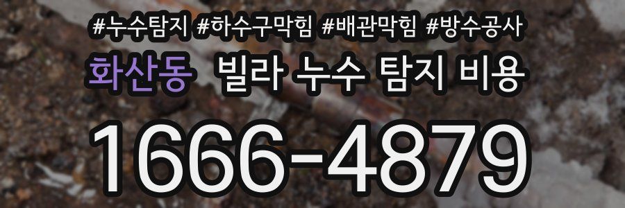 화산동 빌라 누수 탐지 비용