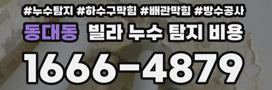 동대동 빌라 누수 탐지 비용