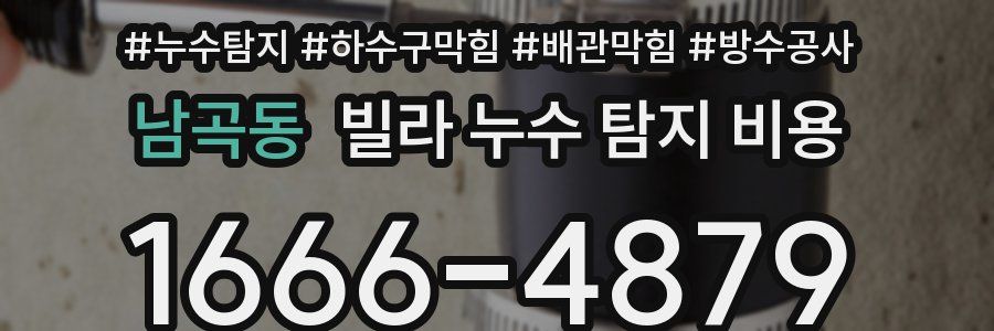 남곡동 빌라 누수 탐지 비용