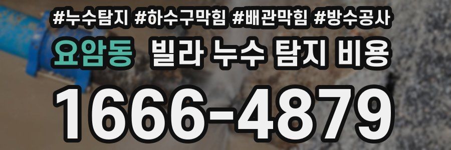 요암동 빌라 누수 탐지 비용