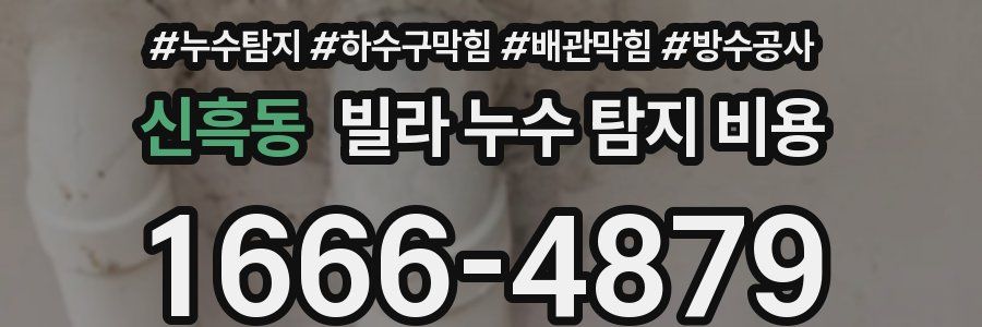 신흑동 빌라 누수 탐지 비용