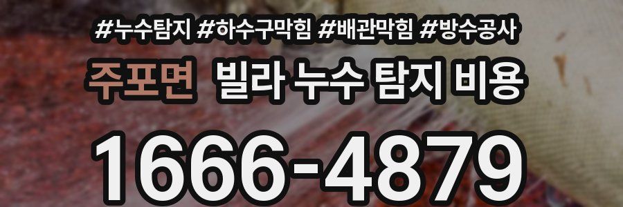 주포면 빌라 누수 탐지 비용