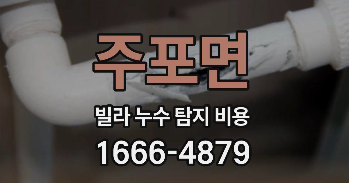 주포면 빌라 누수 탐지 비용