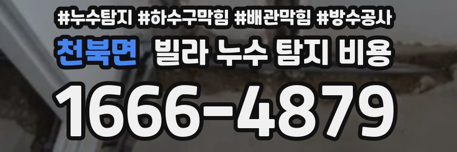 천북면 빌라 누수 탐지 비용