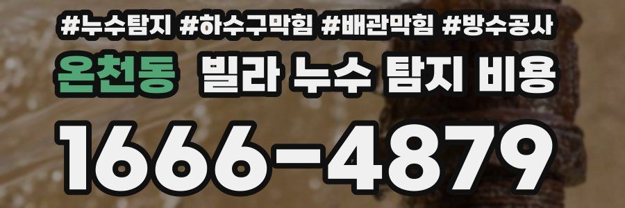 온천동 빌라 누수 탐지 비용