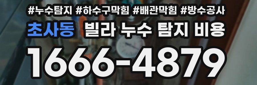 초사동 빌라 누수 탐지 비용