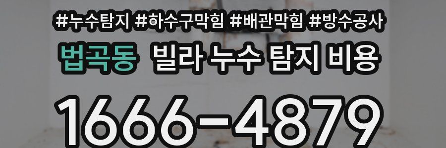 법곡동 빌라 누수 탐지 비용