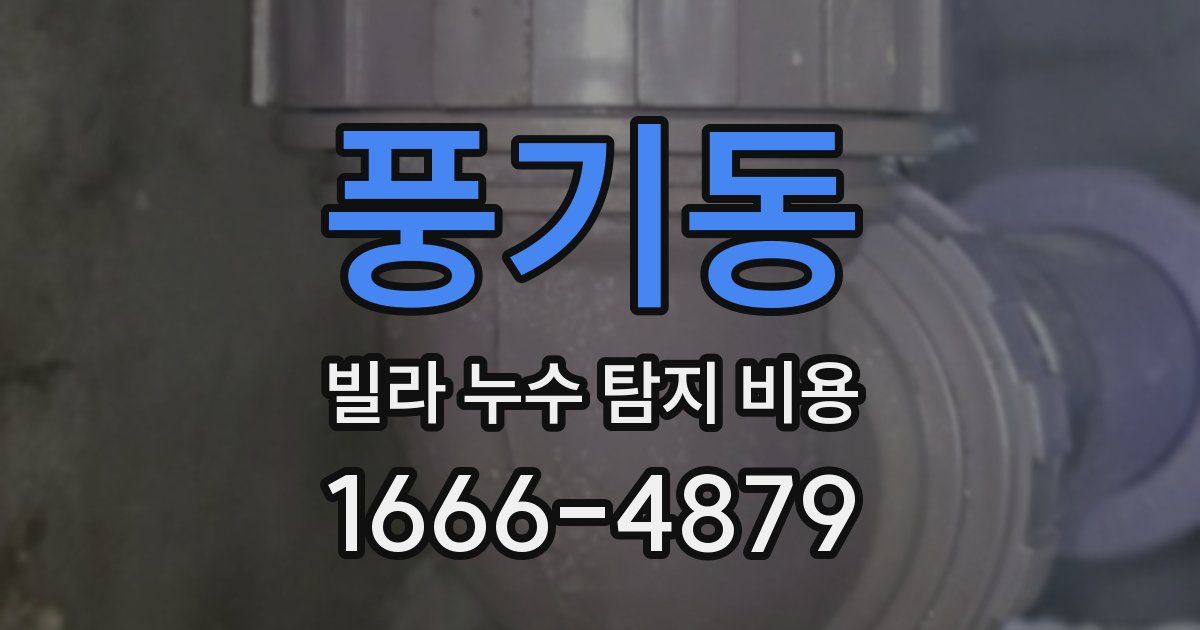 풍기동 빌라 누수 탐지 비용