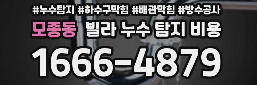 모종동 빌라 누수 탐지 비용