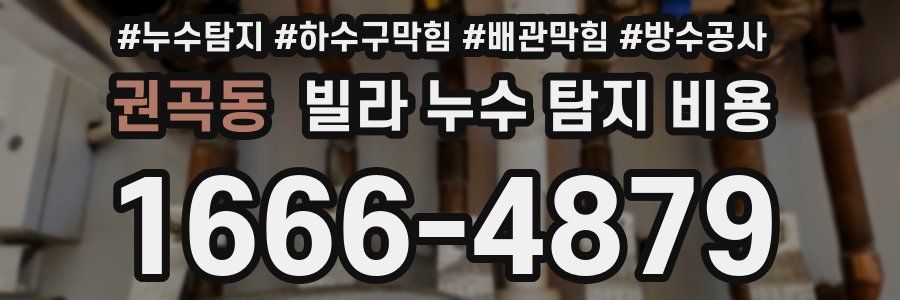 권곡동 빌라 누수 탐지 비용
